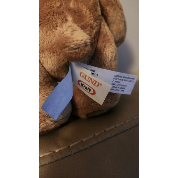 Gund Kraft Peanut Butter Bears 10" Plush Stuffed Teddy Red Green Bow Tie Beanie - Picture 3 of 6